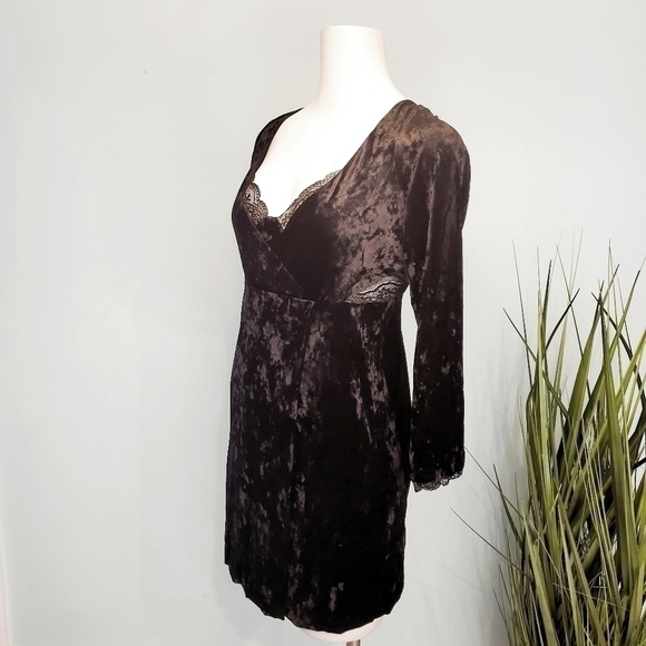 FREE People Faux Wrap Velvet Mini Dress - Picture 7 of 9